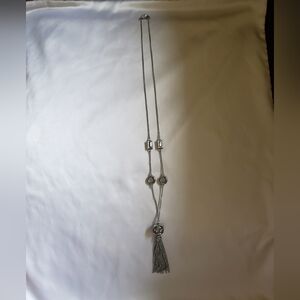 Ann Taylor Loft Silver Tassel Necklace